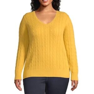 LIKE NEW SIZE M St. John's Bay Mustard V-Neck Sweater